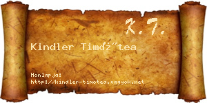 Kindler Timótea névjegykártya